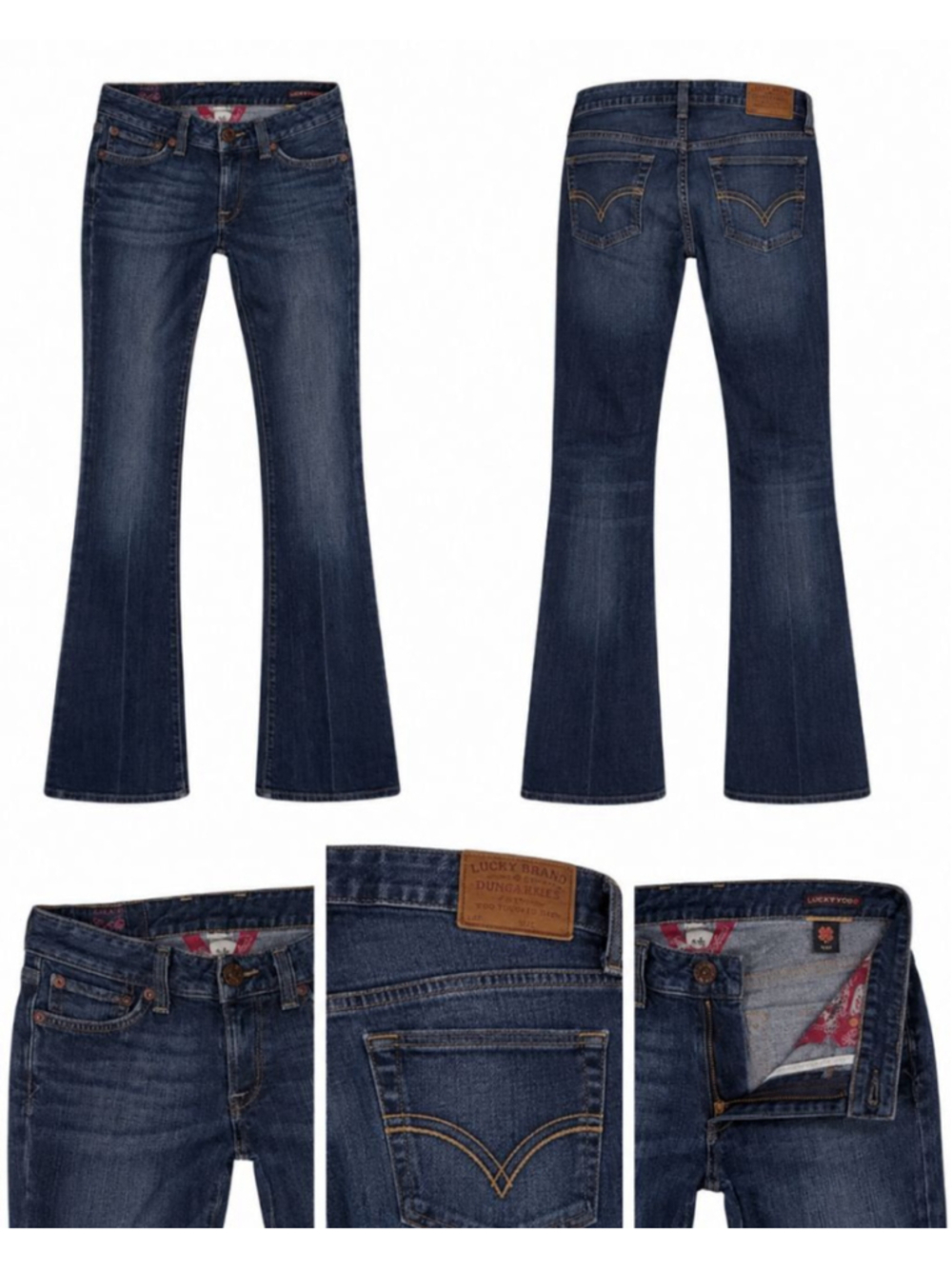 Vintage Y2K 90's Lucky Brand Gene Montesano Lola Boot Jeans Size 2/26 Like New